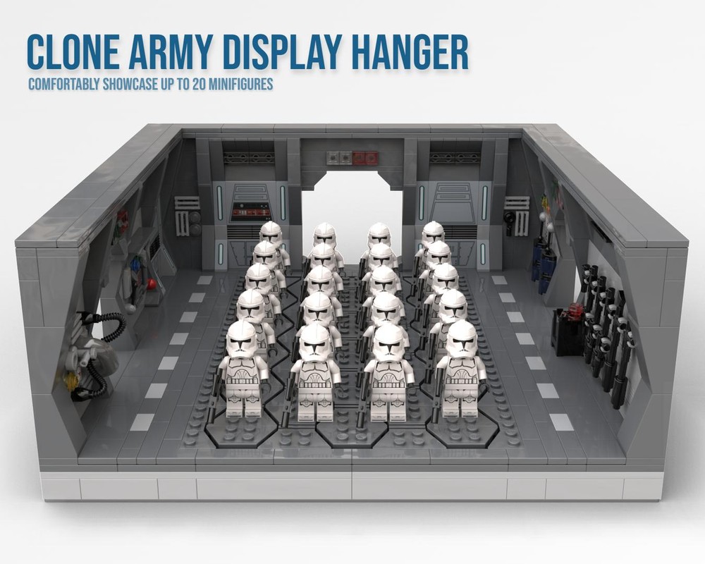 Lego Clone Army Display Hangar - Minifigure Display - Death Star Style