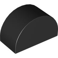 Lego Duplo Brick 2 x 4 x 2 Curved Top / Black