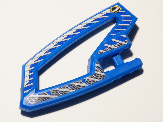 Lego Technic, Panel RC Car Panel Flexible Left with Dirt Crusher Logo and Gray Stripes on Blue and Black Background Pattern (Stickers) - Set 8369-2 / Blue