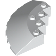 Lego Brick Round Corner 6 x 6 with 33° Slope and Facet Cutout / White