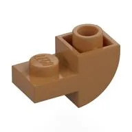 Brick Curved Inverted 1 x 2 with 1 x 1 Cutouts / Medium Nougat