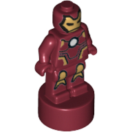 Lego Minifig Trophy Statuette, Iron Man, White Arc Reactor Print / Dark Red
