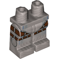 Lego Hips and Flat Silver Legs with Reddish Brown Legs Print / Flat Silver