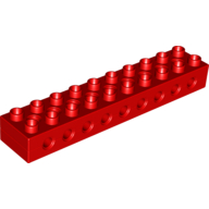Lego Duplo Technic Brick 2 x 10 with 9 holes / Red