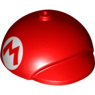 Nintendo Figure, Cap, Large with Pin Hole and Mario Logo Print / Red
