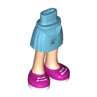 Minidoll Hips and Short with Skirt Magenta Shoes, White Laces and Soles Print [Thin Hinge] / Medium Azure