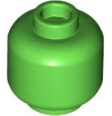 Minifigure, Head (Plain) / Bright Green