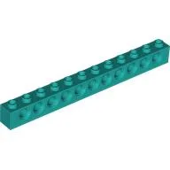Technic Brick 1 x 12 [11 Pin Holes] / Dark Turquoise