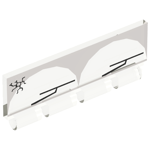 Lego Windscreen 1 x 4 x 1 1/3 with Bottom Hinge with Wipers Print
