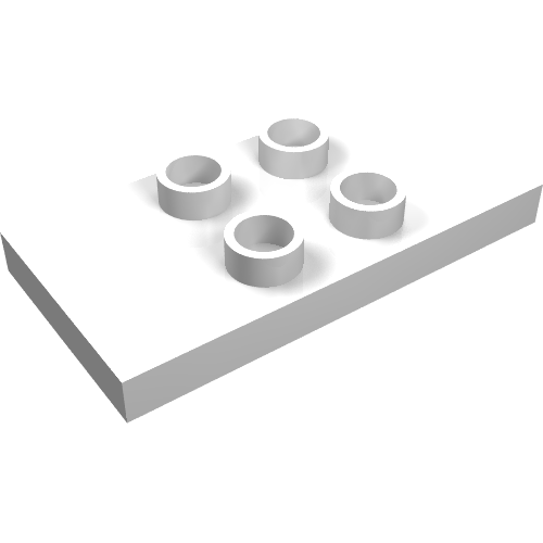 Lego Duplo Plate 2 x 4 x 1/3 with 4 Center Studs [Thin] / White