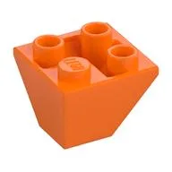 Brick Sloped Inverted 45° 2 x 2 Double Convex / Orange