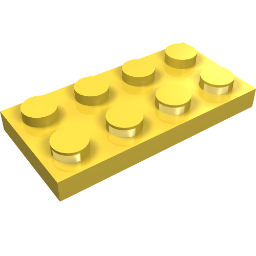 Lego Plate 2 x 4 with Electric Contacts / Yellow