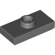 Lego Plate Special 1 x 2 with 1 Stud with Groove and Inside Stud Holder (Jumper) / Dark Bluish Gray