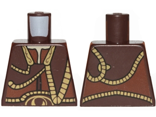 Lego Torso SW Gungan Vest with Gold Trim Front and Back Pattern