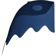 Lego Neckwear Cape, Scalloped 5 Points [Traditional Starched Fabric] / Dark Blue