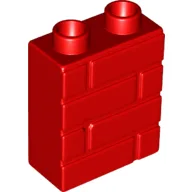 Duplo Brick 1 x 2 x 2 Brick Effect / Red
