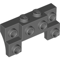 Lego Brick Special 2 x 4 - 1 x 4 with 2 Recessed Studs and Thin Side Arches / Dark Bluish Gray