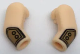 Arm, (Matching Left and Right) Pair with Medium Nougat Shirt Cuffs with Buttons Pattern / Light Nougat
