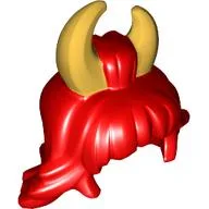 Hair Mid-length, Pearl Gold Horns Print / Red
