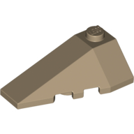 Lego Brick Wedged, Sloped 4 x 2 Triple Left / Dark Tan