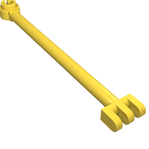 Lego Hinge Bar 8L with 3 Fingers and Open End Stud / Yellow