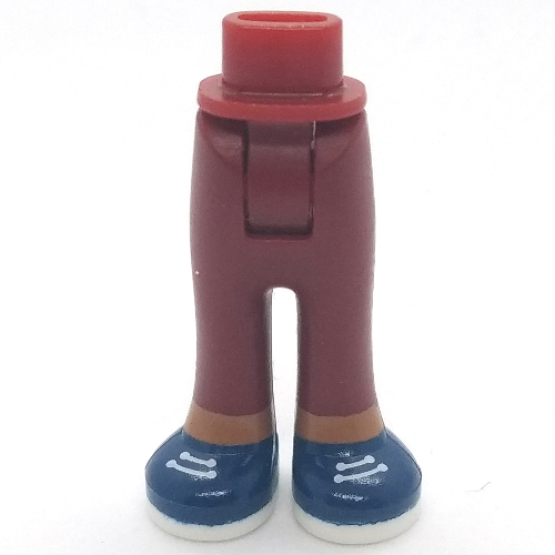 Lego Minidoll Hips and Trousers with Back Pockets and Dark Blue Shoes, White Laces, Medium Nougat Legs