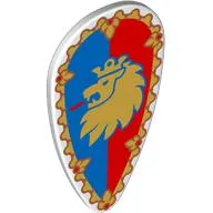 Shield Ovoid with Gold Lion On Red and Blue Field Print / White