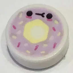 Tile Round 1 x 1 with Lavender Donut, Sprinkles, Face Print