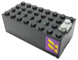 Electric 9V Battery Box Small with Yellow '11' on Purple Background Pattern on Both Sides (Stickers) - Sets 3038 / 8266