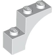 Lego Brick Arch 1 x 3 x 2, Straight End / White