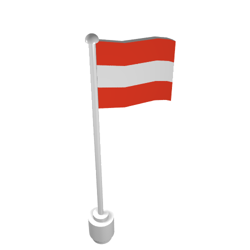 Lego Flag on Flagpole, Wave with Austria Print
