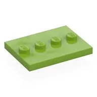 Plate Special 3 x 4 with 1 x 4 Center Studs [Plain] / Lime