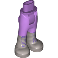 Lego Minidoll Hips and Trousers with Back Pockets and Flat Silver Boots Print / Medium Lavender