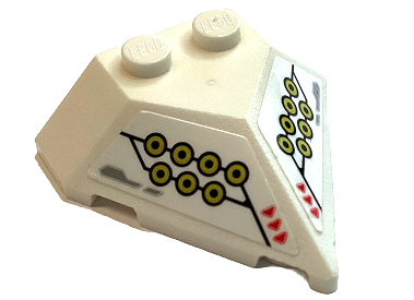 Lego Wedge 4 x 4 Pointed with Gold Circles, Red Triangles and Black Lines Pattern on Both Sides (Stickers) - Set 71765