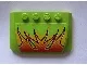 Wedge 4 x 6 x 2/3 Triple Curved with Flames on Lime Background Pattern (Sticker) - Set 8141