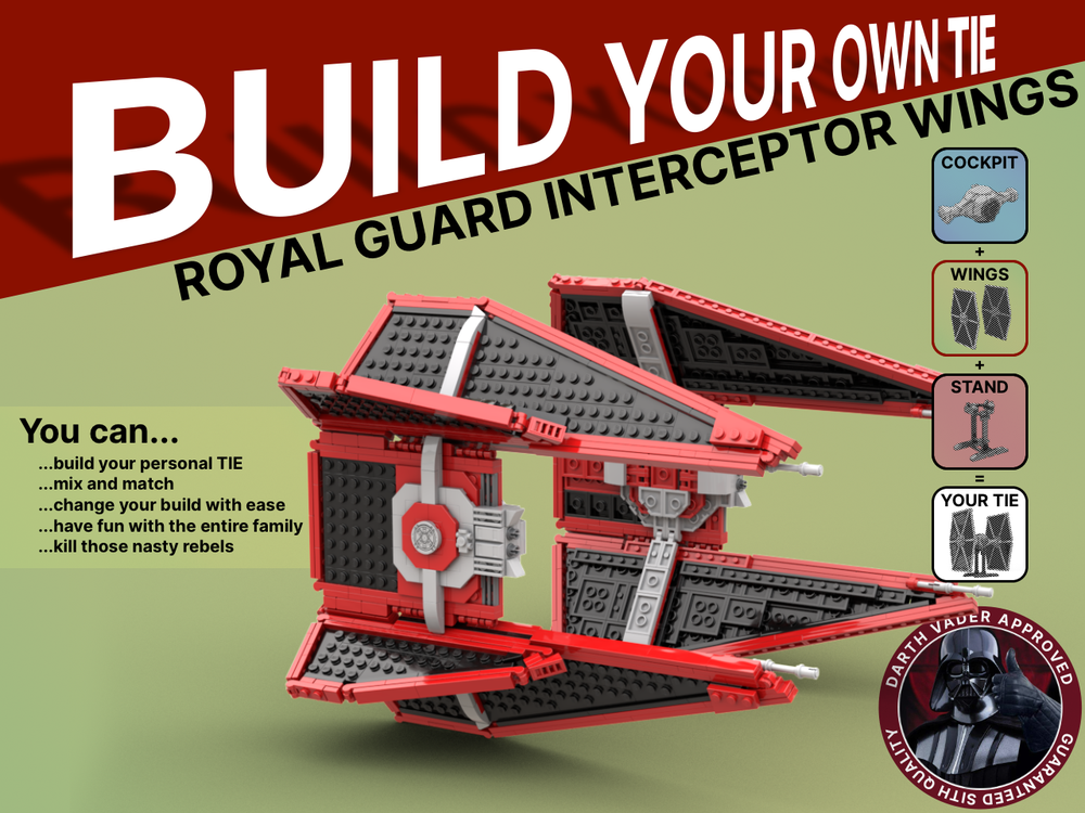 Lego Royal Guard Interceptor Wings - Build Your Own TIE