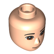 Lego Minidoll Head Male with Reddish Brown Eyes / Light Nougat