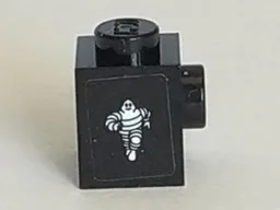Brick, Modified 1 x 1 with Stud on Side with Michelin Man Logo Pattern Model Right Side (Sticker) - Set 75887