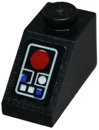 Slope 45 2 x 1 with SW Death Star Control Panel with Blue, Red and White Buttons and Lights Pattern (Sticker) - Set 75159