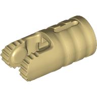 Lego Hinge Cylinder 1 x 2 Locking with 2 Click Fingers and Axle Hole, 9 Teeth / Tan