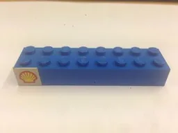 Brick 2 x 8 with Shell Logo Pattern Model Left Side (Sticker) - Set 392-1