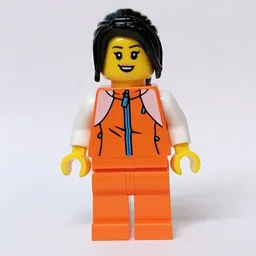 Orange Torso, Orange Legs, Black Hair