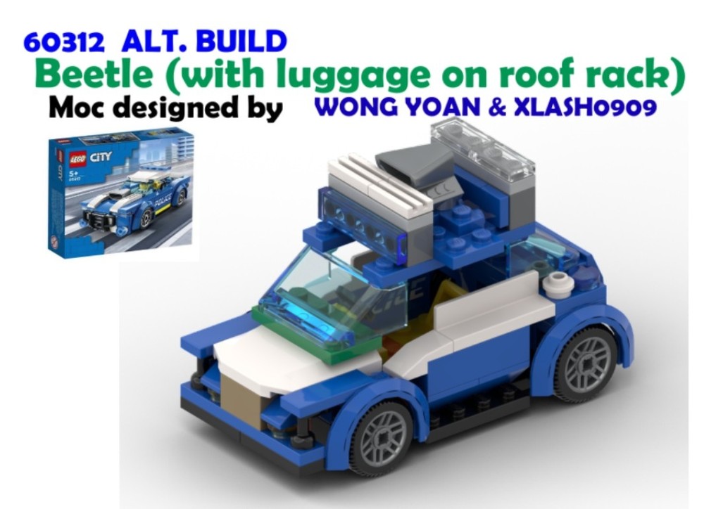 Lego 60312 Beetle with Luggage on roof rack