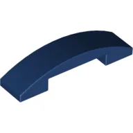 Brick Curved 4 x 1 Double, No Studs / Dark Blue