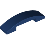Lego Brick Curved 4 x 1 Double with No Studs / Dark Blue
