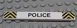 Tile 1 x 8 with 'POLICE' and Black and Yellow Danger Stripes Pattern (Sticker) - Set 6676