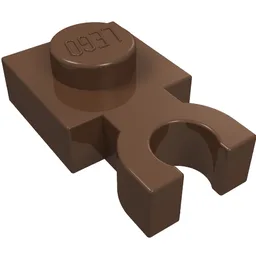 Plate Special 1 x 1 with Clip Vertical [Thick U Clip] / Brown