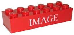Brick 2 x 6 with White 'IMAGE' Pattern