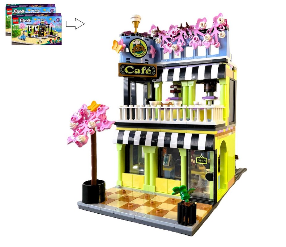 Lego Cafe & Cake Shop Modular Alternate build of 2x42618 Heartlake City Café