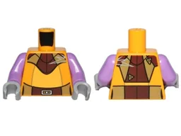 Torso SW Jumpsuit with Dark Brown and Dark Tan Belt and Neck Plate Pattern (Garazeb 'Zeb' Orrelios) / Medium Lavender Arms / Light Bluish Gray Hands